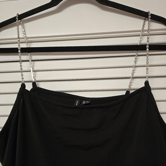 Vero Moda - Black Lightweight Sleeveless Top With Rhinestone Straps - Picture 3 of 6